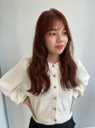 ロング 🫒🫒ブリーチなし 艶カラー🫒ヤマシロのヘアスタイル