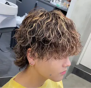 ミディアム パーマ ヘアアレンジ メンズ fifth 石川 凪のヘアスタイル