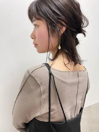 ミディアム カラー ヘアアレンジ HARUNA/ミセス 大人ショートヘアのヘアスタイル