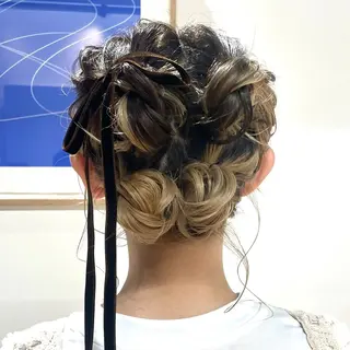 ミディアム ヘアアレンジ 岩橋 生和のヘアスタイル