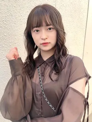 セミロング カラー 尾崎隼大 レイヤー/ウルフのヘアスタイル