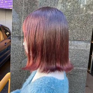 ミディアム カラー ピンクカラー🎀 米津 美佑のヘアスタイル