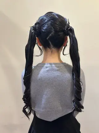 ロング ヘアアレンジ ボウ🪞ヘアセット /メイク/マツパのマツエク・マツパデザイン