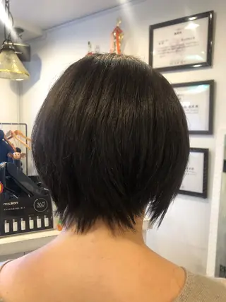 ショート 谷口ゆめ/縮毛矯正/ 大人女子/眉ワックスのヘアスタイル
