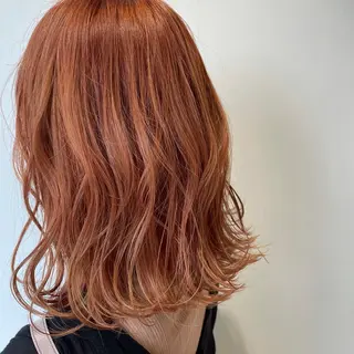 セミロング カラー 透明感カラー さきのヘアスタイル