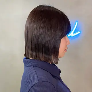 ショート パーマ ボブ縮毛矯正 韓国レイヤーRINAのヘアスタイル
