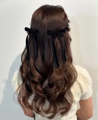 ロング ヘアアレンジ ふわモテ/艶カラー yuki♡♡のヘアスタイル