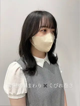 ミディアム カラー ヘアアレンジ 🥀暖色韓国ヘア💕 保科侑花のヘアスタイル