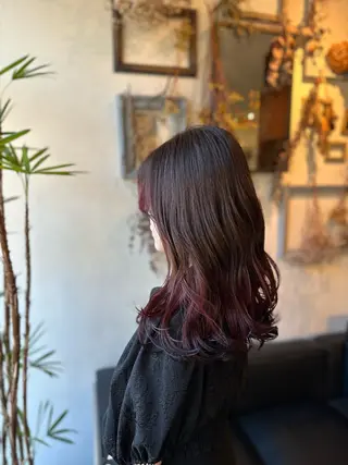 セミロング カラー 💜推しインナー カラー/菊池柊真💜のヘアスタイル