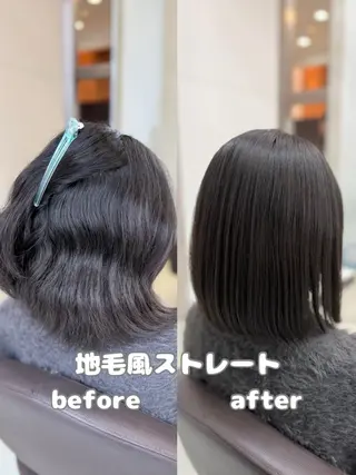 ショート 新井優馬｜縮毛矯正/ 地毛風ストレートのヘアスタイル