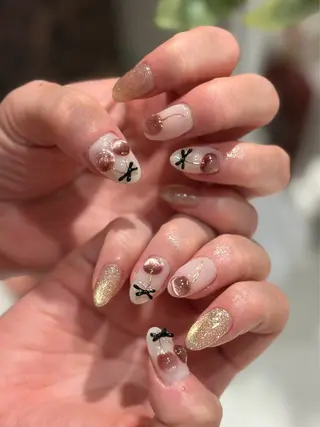 ネイル yume 大人ガーリーネイルのネイルデザイン