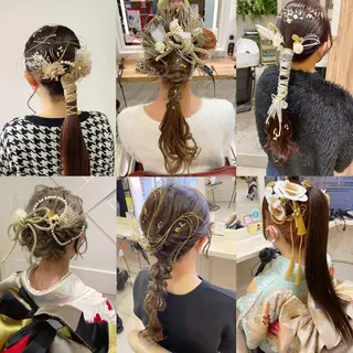 セミロング ヘアアレンジ シールエクステ横浜 🐏☁️miminaのヘアスタイル