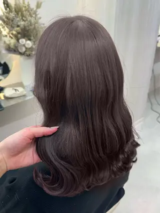ミディアム カラー Rio🎀ブリーチ なし透明感♡顔周り♡のヘアスタイル