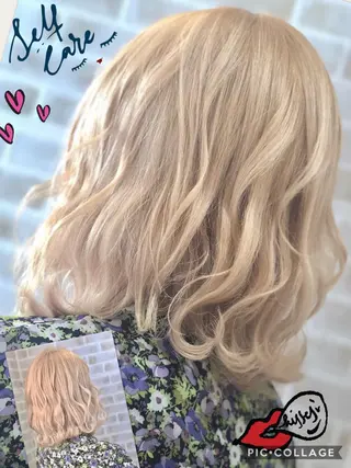 ミディアム カラー 永島 桜のヘアスタイル