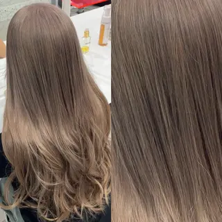 ロング カラー 履歴修正屋さん／ ブロンド／ホワイトのヘアスタイル