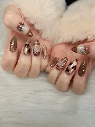 ネイル ゴテゴテ💙ワンホン リオナのネイルデザイン