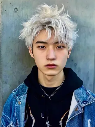 ショート メンズ メンズハイトーン メンズバレイヤージュのヘアスタイル