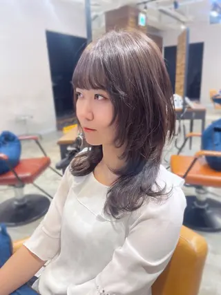 セミロング のり🐼顔まわり/ 韓国/レイヤーカットのヘアスタイル