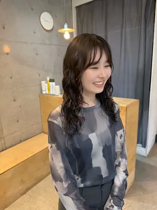 ミディアム デジタルパーマ/ ウェーブパーマ/神野のヘアスタイル