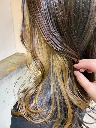 ミディアム カラー エクステ/ハイトーン /インナー礒野朱里のヘアスタイル