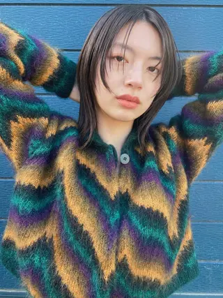 ミディアム カラー ヘアアレンジ ニュアンスヘア🌔 nanakoのヘアスタイル