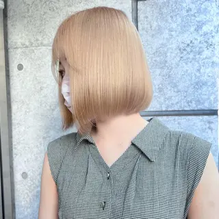 ショート カラー 癖毛救済✂️ボブ /髪質改善ストレートのヘアスタイル