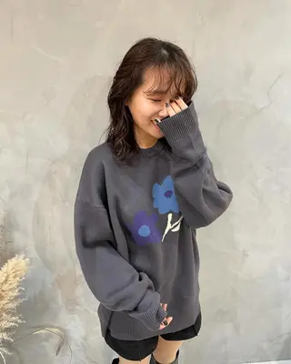 セミロング パーマ Basis 田口豪司のヘアスタイル