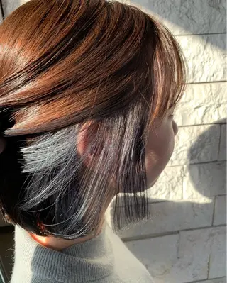 ミディアム カラー 菅野 奏のヘアスタイル