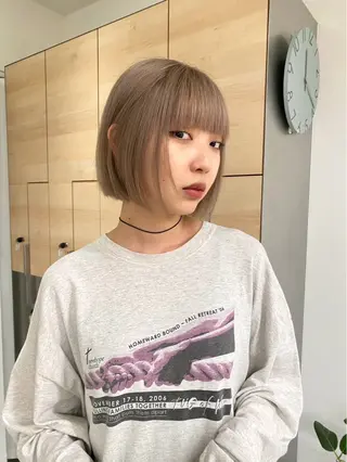 カラー ボブカット/ 尾崎龍聖のヘアスタイル