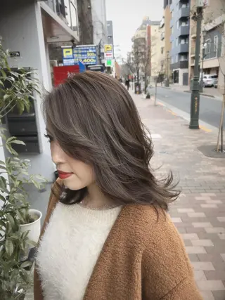 ミディアム カラー 【店長】外国人風 メンズヘア尾上雄輝のヘアスタイル