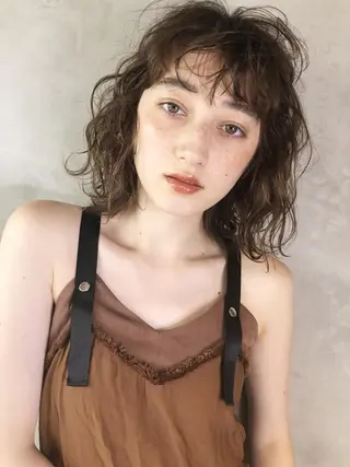 ミディアム カラー パーマ ヘアアレンジ ITbyALBUM 中野店のヘアスタイル