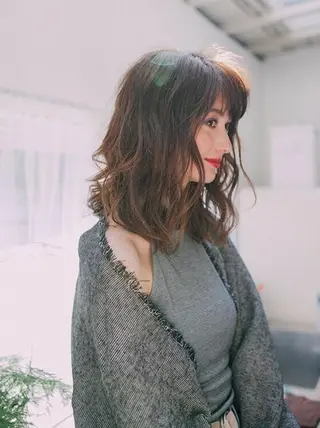 カラー ヘアアレンジ セミロング ✨艶髪満足度◎✨ 菅沼 麻衣子のヘアスタイル