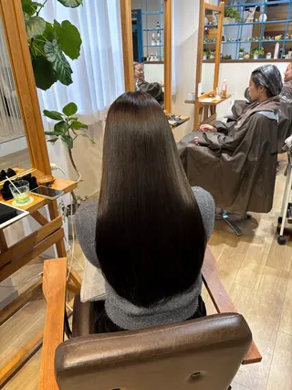 ロング カラー RINNO🌷透明感 カラー/縮毛矯正のヘアスタイル