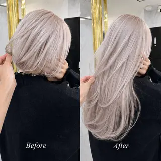 ロング カラー シールエクステ特化 ハイトーン、NANAのヘアスタイル