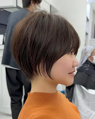 ショート ショートヘア くすみカラー、大場猛のヘアスタイル