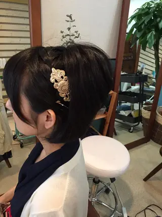 ショート ミディアム セミロング ロング カラー パーマ ヘアアレンジ メンズ 早朝✨ヘアセット 着付け/清水玲歌のヘアスタイル