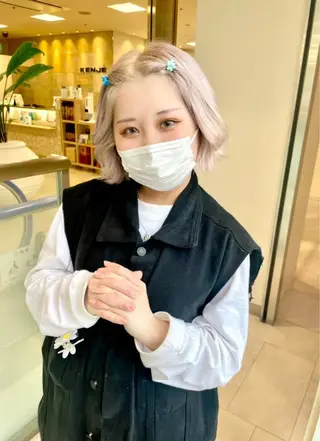 ショート カラー ヘアアレンジ 🍒KIKUCHI KANAE🍒のヘアスタイル