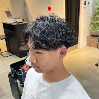 ショート パーマ メンズ 中崎町メンズパーマ/ シャドウ/山下拓実のヘアスタイル