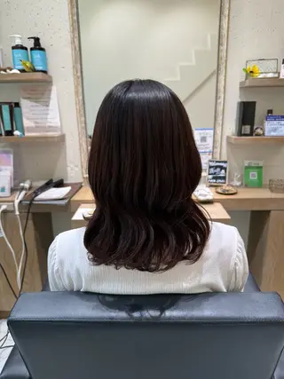 カラー レイヤー/顔周り/透 明感カラー/うる艶のヘアスタイル