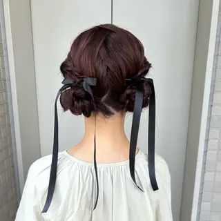 ヘアアレンジ 艶感カラー/オリーブ アレンジ：♡のヘアスタイル