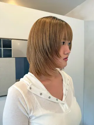 ミディアム UNFEIGNED02所属・カイ/名古屋・伏見 カットモデルのヘアスタイル