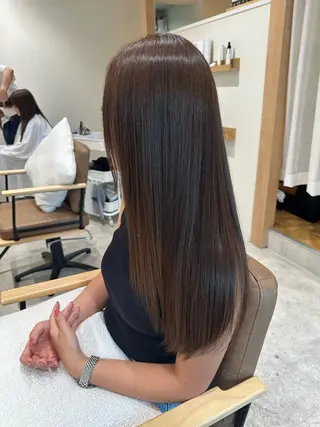 セミロング 質感再整/美髪矯正/ ワンツーマンサロンのヘアスタイル