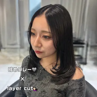 セミロング ハイトーン/レイヤー reina🤍のヘアスタイル