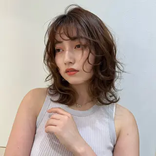 パーマ 🫧韓国ミディアム カット🫧/ナナミのヘアスタイル