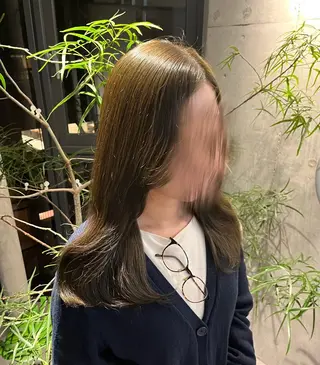 セミロング カラー ショート/コテ巻き風 kanohaのヘアスタイル