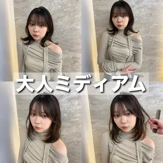 ミディアム 小顔カット🫧 縮毛矯正✨/礼二郎のヘアスタイル