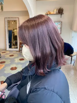 ミディアム カラー 菊池大一 溝の口パーマのヘアスタイル