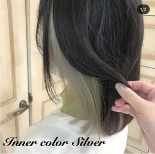 ミディアム カラー ヘアアレンジ 透明感カラー 古山 結季🌙🖤のヘアスタイル