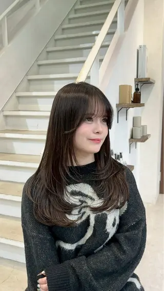 ロング レイヤー/顔周り/ 韓国トレンド/ひろとのヘアスタイル