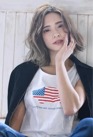 ミディアム ダブルカラー🤍 髪質改善／原島のヘアスタイル